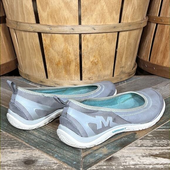 Merrell Enlighten Vex Drizzle Leather Gray Green Slip-On Flats Loafers Womens 7 - Picture 5 of 11